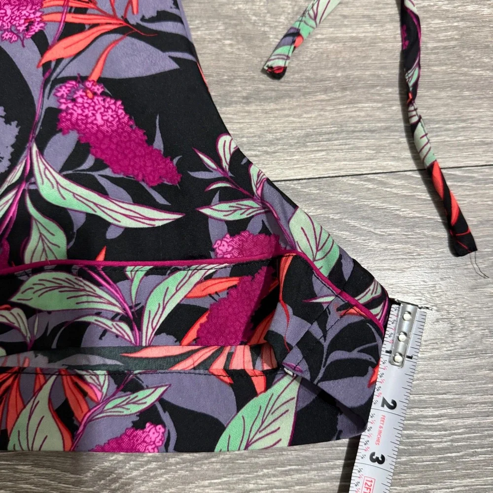 Isaac Mizrahi Sleepwear Womens Large Tropical Floral Pajama Shorts Black Pink‎ L